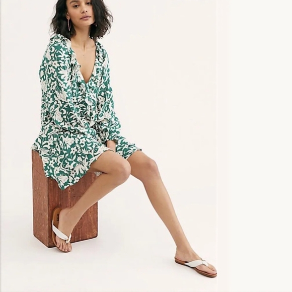 Free People Flower Print Flowy Dress 👗 - Picture 3 of 7